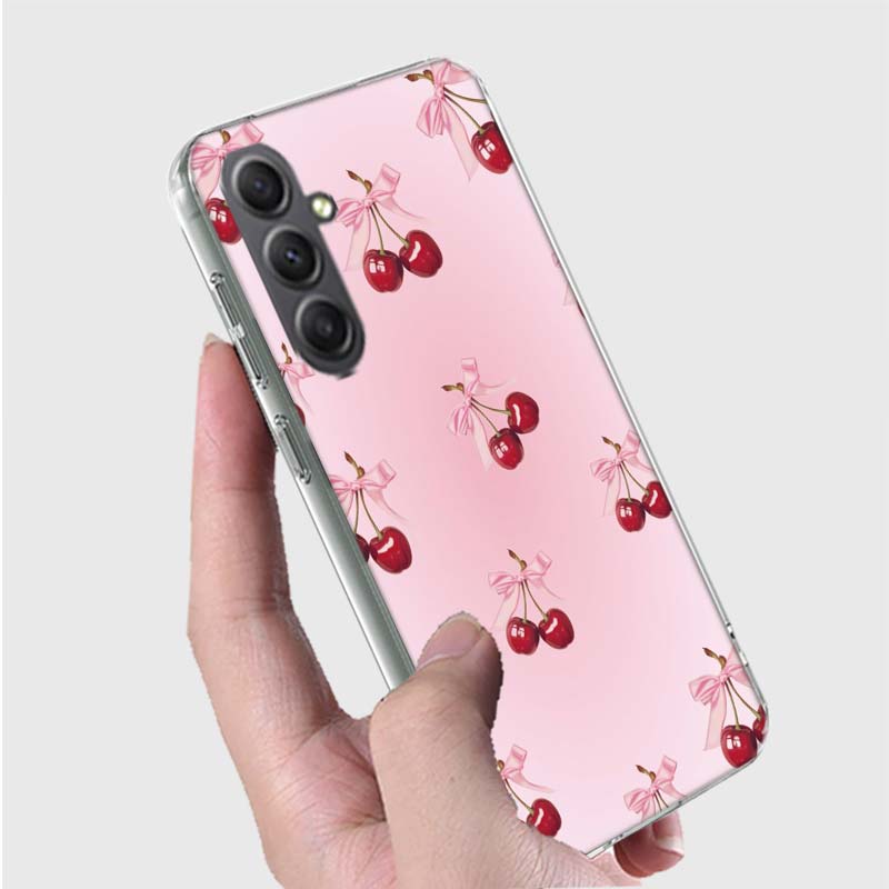 Cherry Bow Phone Case for Samsung A16 A26 A36 A56 A17 A37 A57 A07 A06 A02S A03 A04S A05S Galaxy Note 20 10 A50S A71 A51 A31 A30