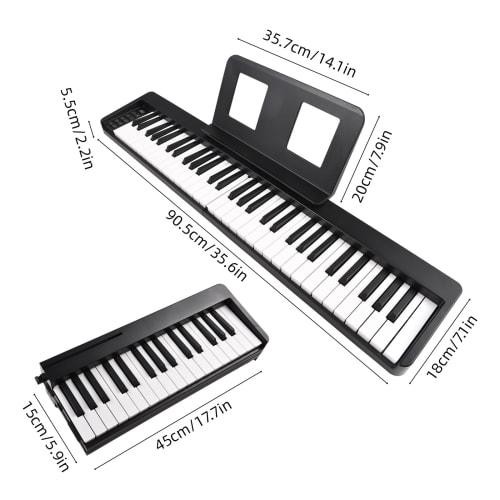 Btuty 61-клавишное складное цифровое пианино, многофункциональный электронный орган, 61 высокочувствительная клавиша фортепиано с ЖК-дисплеем, встроенный перезаряжаемый аккумулятор