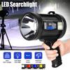 Solar LED Searchlight Rechargeable Spotlight Handheld Large Flashlight Super Bright Searchlight for Outdoor Camping Hiking