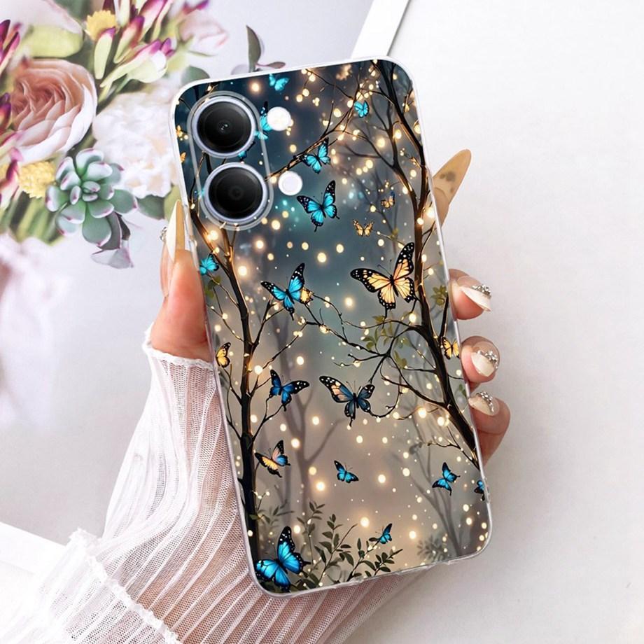 For Vivo Y05 Y11D 4G / Vivo Y11 5G Y21 5G Phone Case Soft Silicone Clera Cover Butterfly Dragon Cat Floral Painting Bumper Funda