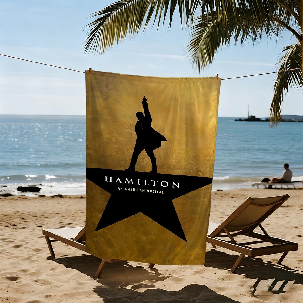 H-Hamilton-N ЛОГОТИП Полотенце Пляжное Быстросохнущее Мягкое Бассейн Полотенца Подарок для Путешествий Спортзал Душ Кемпинг спорт