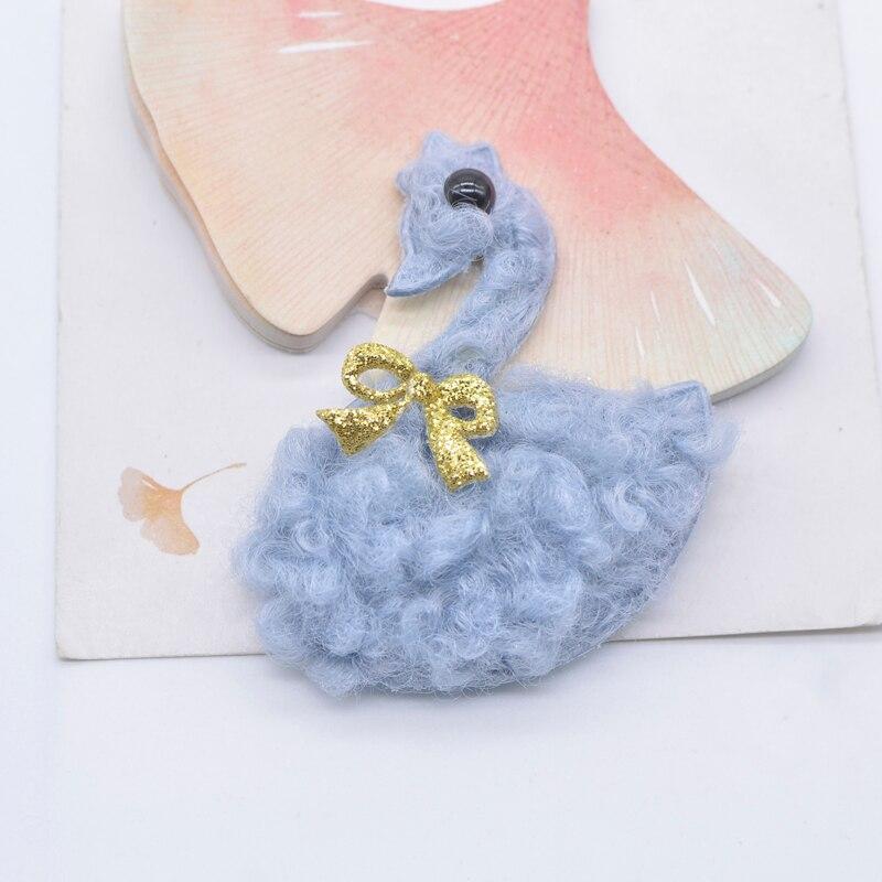 6 шт., плюшевые аппликации в виде лебедя, скрапбукинг, сделай сам, наклейки, нашивки с плоской задней частью, украшения, аксессуары