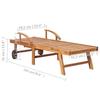 VidaXL Chaise longue avec table et coussin Bois de teck solide 3063029