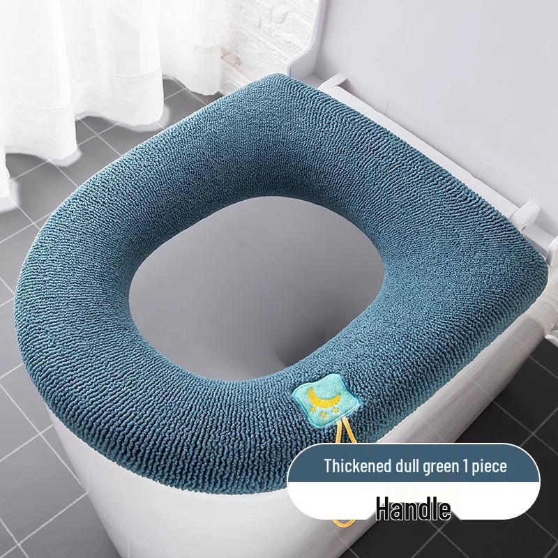 Водонепроницаемая подушка для сиденья унитаза из ЭВА с ручками - Милая, Антибактериальная, Универсальный размер для всех сезонов
