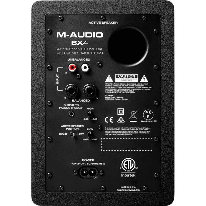 Moniteurs de studio - M-AUDIO - BX-4 - 120 watts - Son cristallin - Usage polyvalent