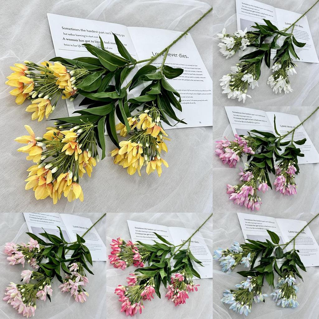 Bridal Ceremony Artificial Jasmine Flower Bouquet With Silk Craft For Home Decoration And Photography Props