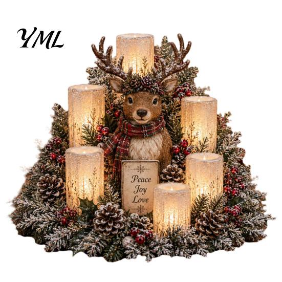 Year Round Home Styling Christmas Lighted Centerpiece, Atmospheric Ornament with Warm Glow, USB Elegant Party Supplies Powered Plastic Crafts