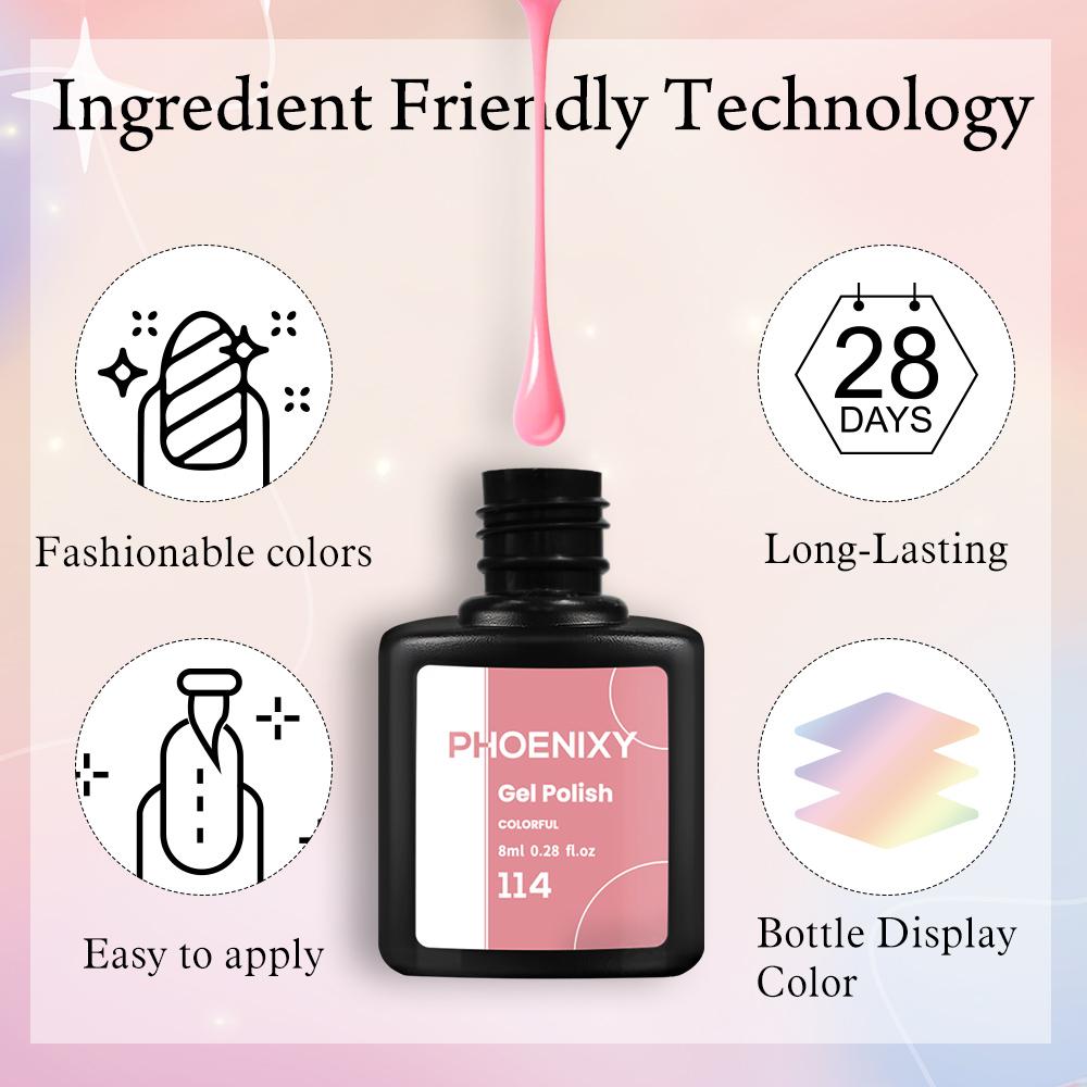 PHOENIXY 20 Colors Gel Nail Polish Set Pure Color Hybrid Varnish Kit With 36W UV LED Lamp Manicure Nail Art Tools Set For Beginner