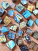 Multi Flashy Natural Small Size Square Slab Cut Labradorite Slab Gemstone Lot, Healing Fire Gemstone Lot, Mix Size Labradorite Stone.