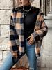 Women'S Plaid Check Faux Fur Coat with Double Pockets - Stylish Fall/Winter Outerwear, Button-Up, Fall Winter Coat | Check Pattern Coat