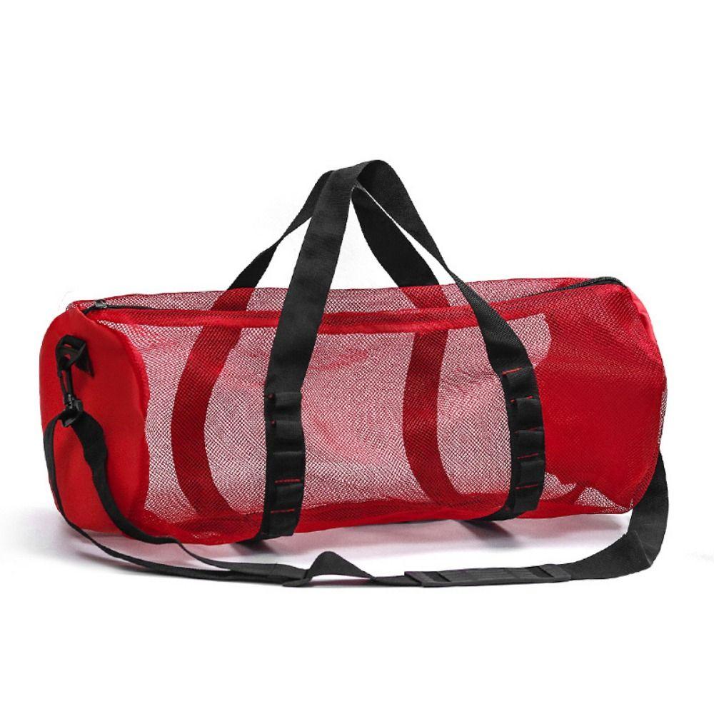 Adjust Shoulder Strap Mesh Dive Bag Foldable Oversized Beach Gym Bag Mesh Travel Duffle Fins