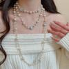 Long Length Bead Necklace Layered Sweater Necklace New Pearl Necklace  Lady Wear