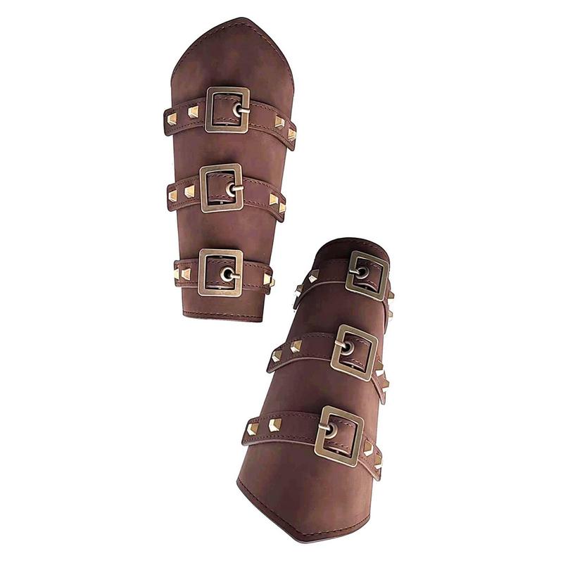 Панк хип-хоп косплей кожаная броня рука викинг браслеты пиратский рыцарь перчатка наруч наручи аксессуары