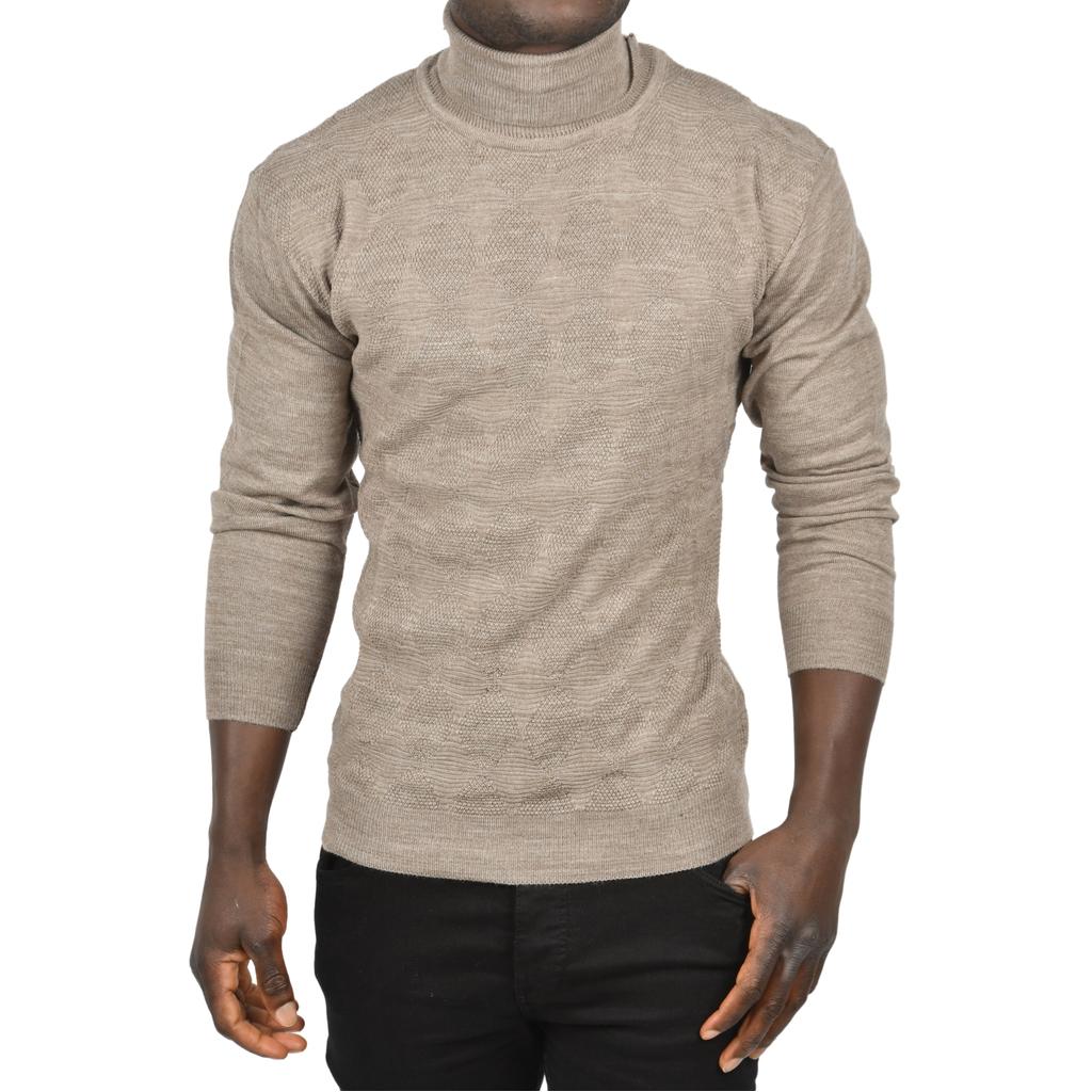 DeepSEA Slim Fit Diamond Patterned Full Turtleneck Knitwear Водолазка свитер 2505507