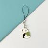 Китайский стиль милый брелок панда для женщин капля глазури бамбуковый лист золотой цвет брелок сумка кулон ювелирные изделия девушка подарок