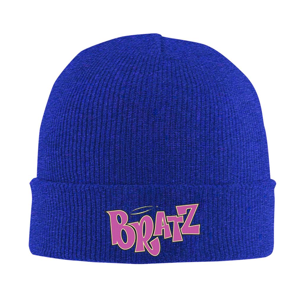 Логотип Bratz Теплая вязаная шапка Зимняя вязаная шапка-бини Шапка-бини Шапки в стиле хип-хоп для унисекс