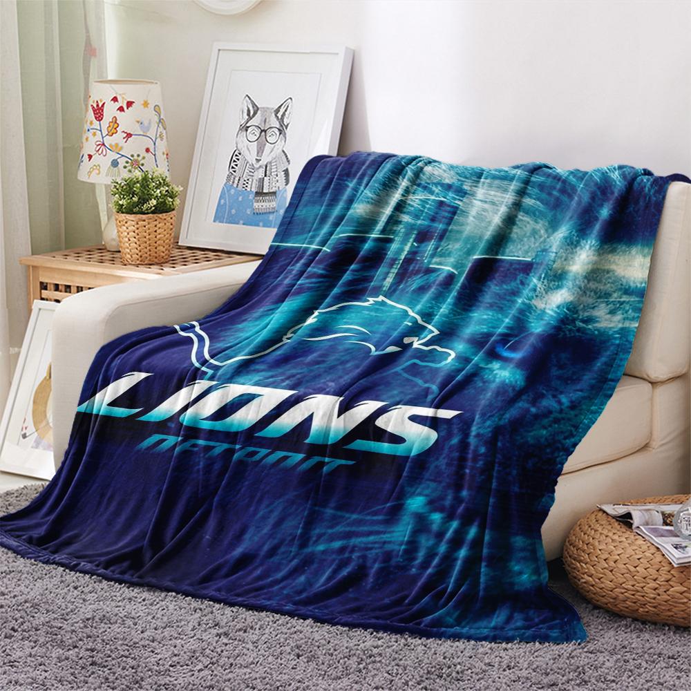 Detroit Lions Print Flannel Blanket, High quality Comfortable for All Seasons, Home Decor, Warmth and Comfort, Perfect for Christmas Gifts