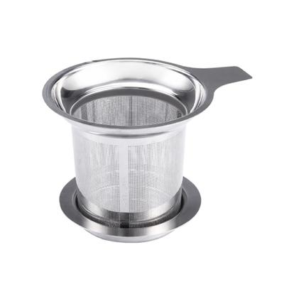Фильтр для чая с ручкой, крышкой, мелкоячеистой сеткой, пищевой нержавеющей сталью марки 304, кружкой для заваривания листового чая, ситечком, принадлежностями для чайной комнаты