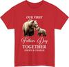 Personalised fathers day tshirt  custom name jumper  our first fathers day