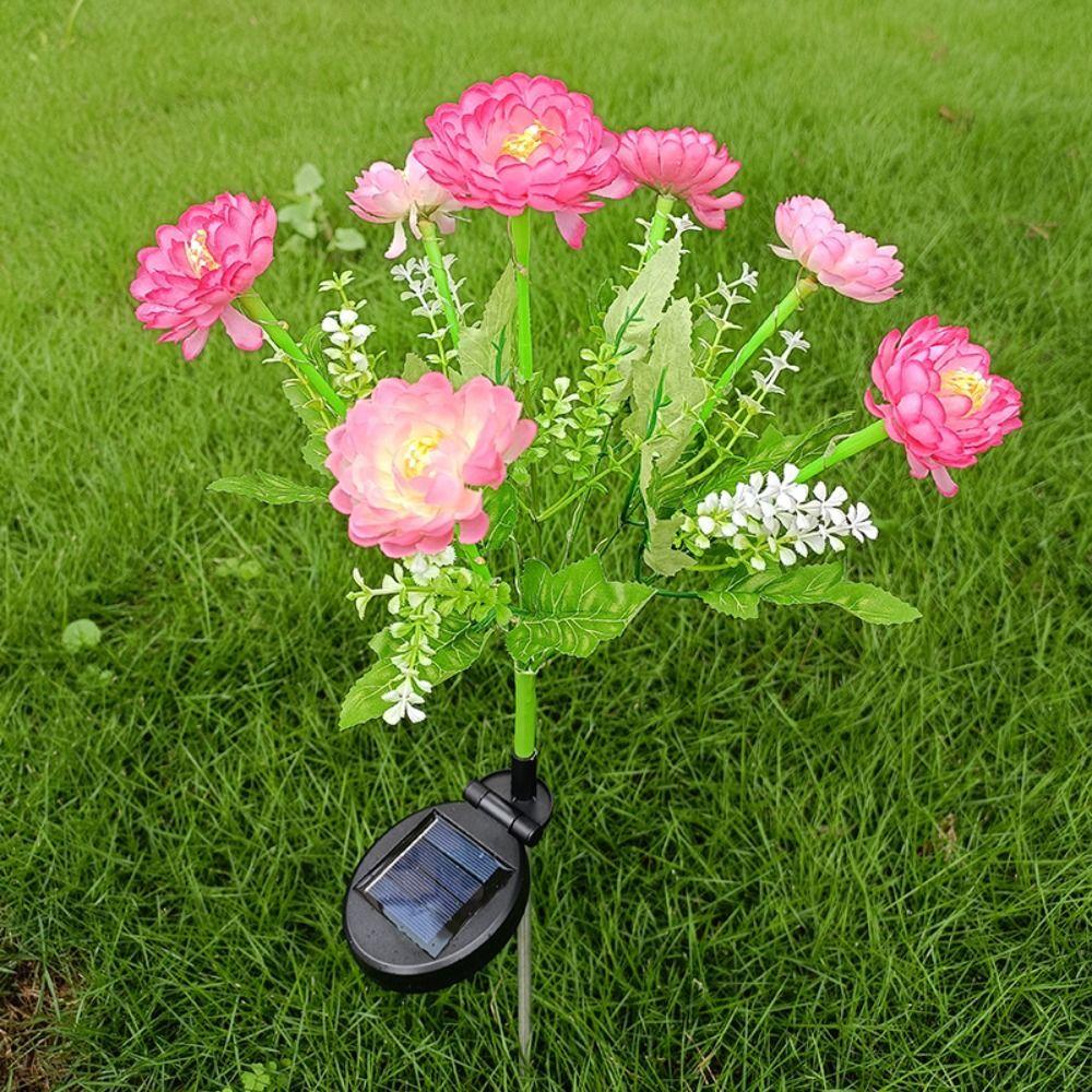 7 Голов Газонный Светильник Уличный Имитация Цветов Светильники Новые Светодиодные Светильники на солнечной батарее