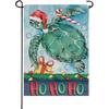 Christmas Sea Turtle Small Decorative Garden Flag, July Beach Coastal Xmas Gift HoHoHo Yard Lawn Outside Decor, Summer Holiday Ocean Outdoor Home Deco