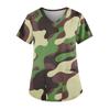 Женская мода V-образный вырез повседневные камуфляжные принтованные топы с карманами рабочая одежда