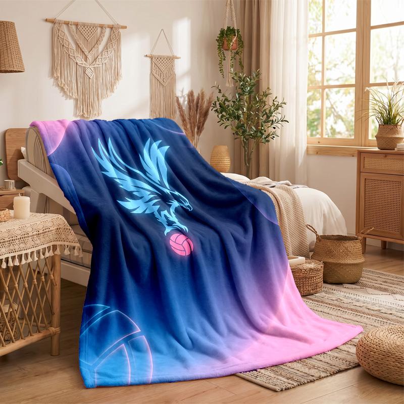 Crystal Palace Football Print Flannel Blanket Soft Warm Sofa Bed Throw Blanket For Home Office Bedroom