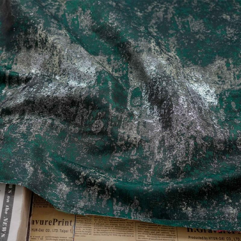 Парча Сатин Абстрактный Жаккард Ткань Ретро Чернильный Дамаск Шелк Дизайнерская Ткань Для Шитья Платья Пальто Обивочный Материал