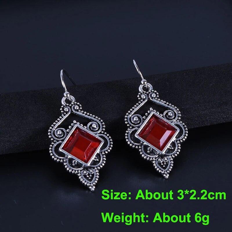 Висячие серьги в стиле бохо для женщин, винтажные серьги-капли с селенитом и бирюзой, этнический ретро-кулон, крючок для ушей, пляжная вечеринка, ювелирные изделия, подарок