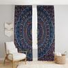 Beautiful Indian Bohemian Psychedelic Hippie Tree of Life Window Curtain Panels for Bedroom, Living, Balcony (Blue King Queen)