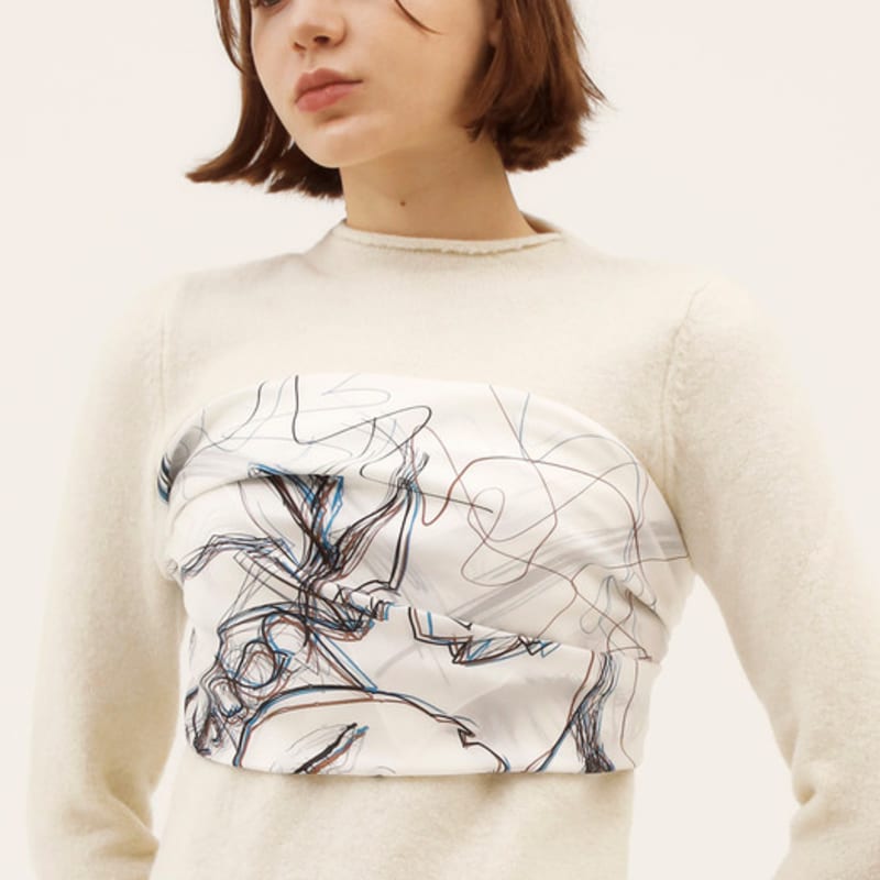 Woman Wearing ONSZ Hat and Silk Scarf