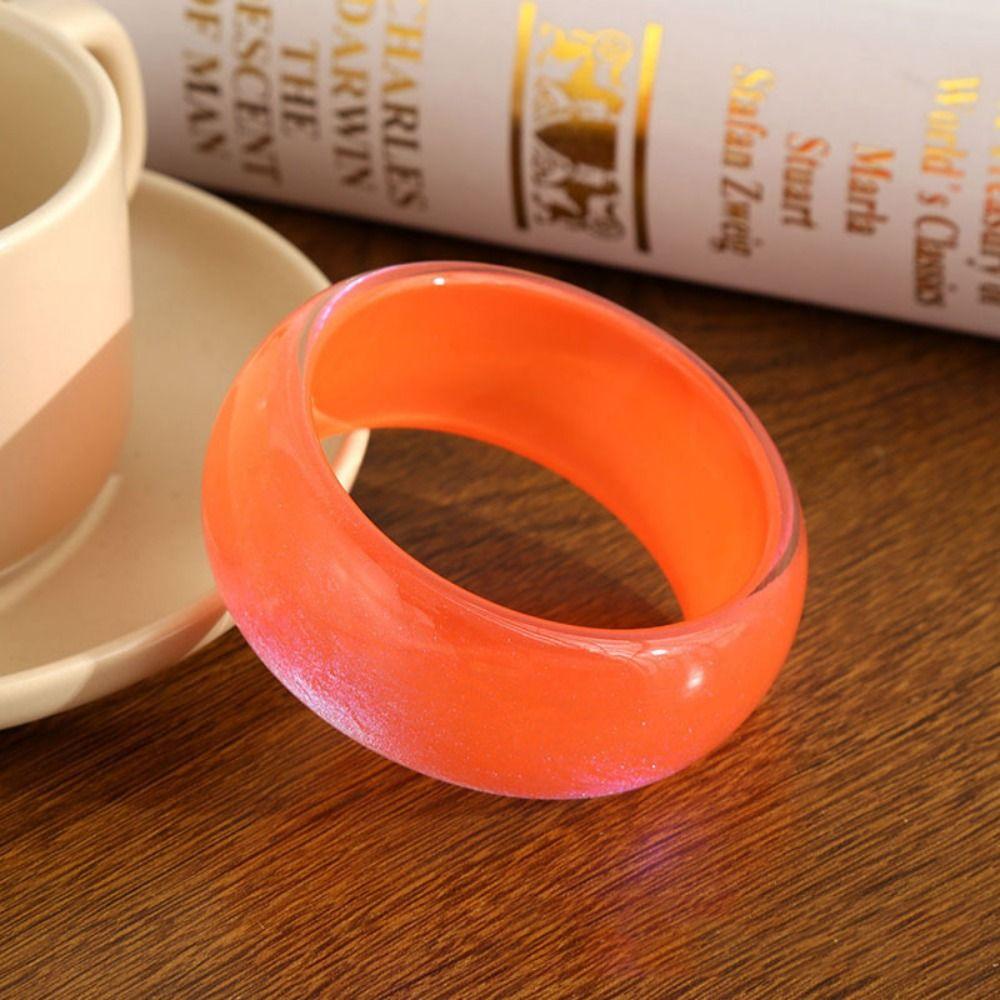 Geometric Design Irregular Wide Bracelet Glitter Big Round Transparent Hand Ring Gift