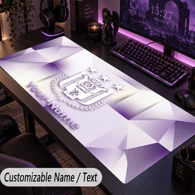 Custom Text Big Mousepad, Extended Desk Pad For Laptop Work GameAnderlecht FC logo