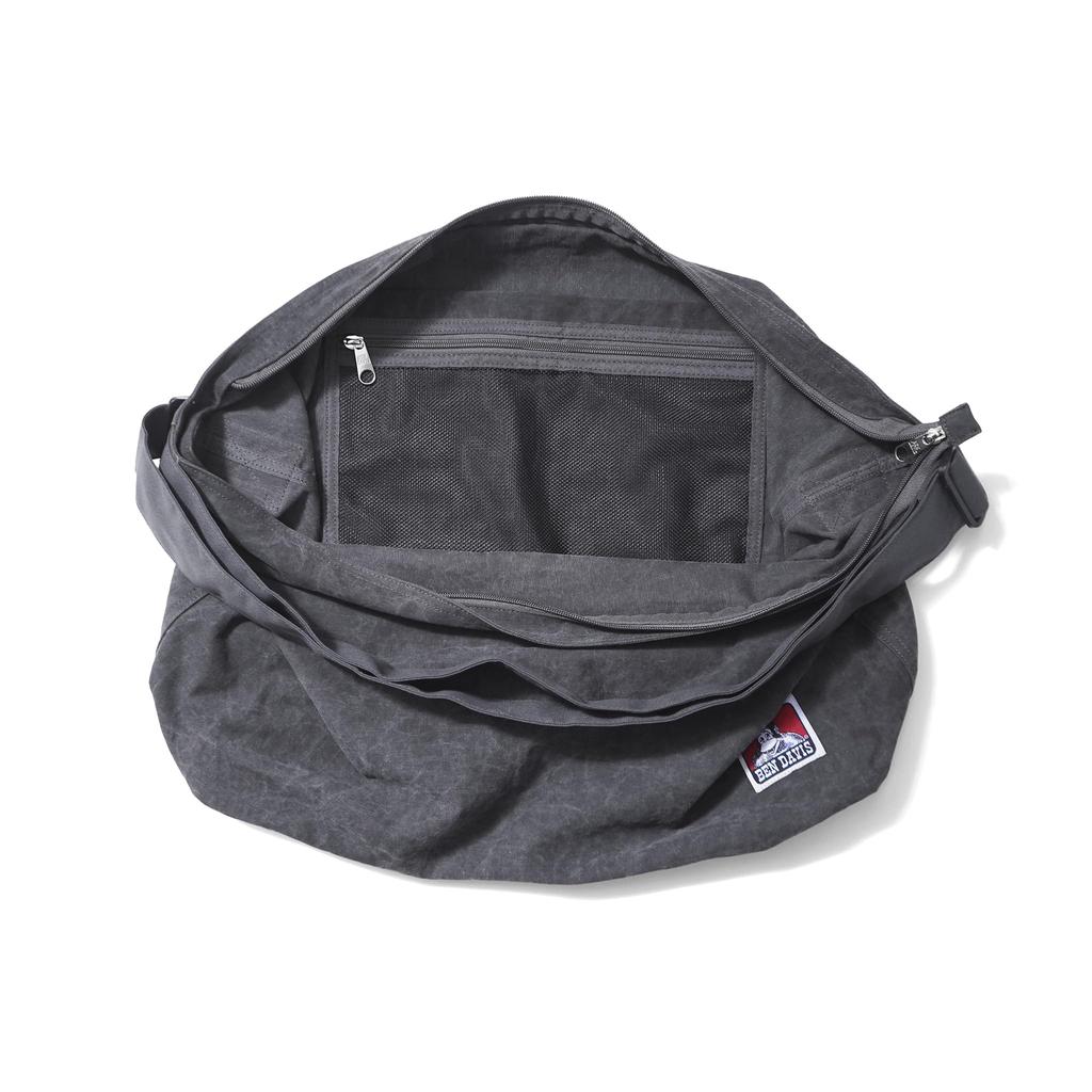 Ben Davis Big Canvas Shoulder Bag with Vintage Pigment Black Finish, BDW-8341PG,