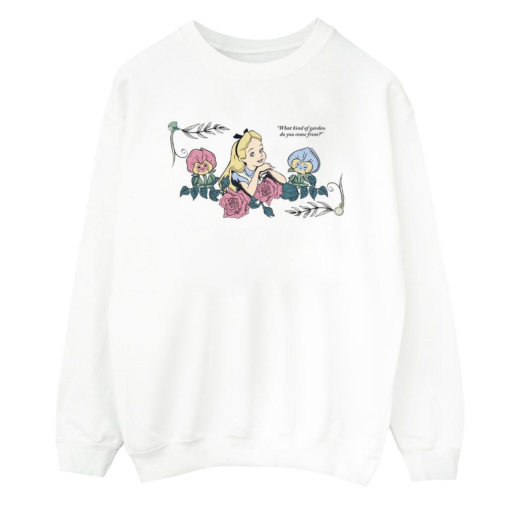Disney Mens Alice In Wonderland What Kind Of Garden Sweatshirt