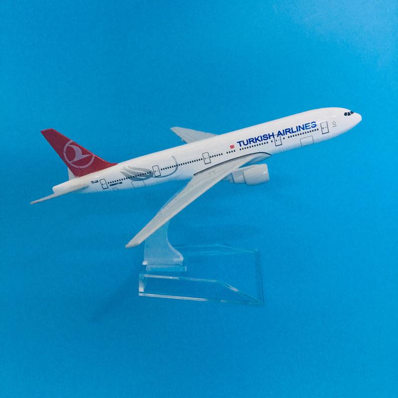 Масштаб 1/400 16 см Модель самолета Turkish Airlines Boeing 777 Самолет Литой металл Самолеты