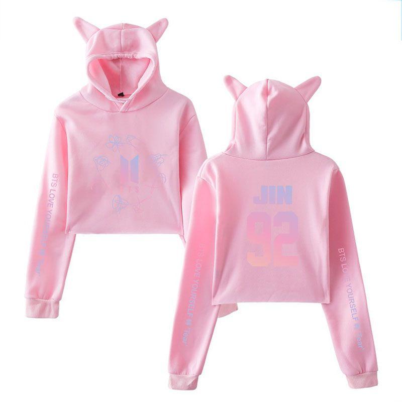 Худи BTS Bangtan Boys Love Yourself Tear с дизайном в виде милых кошачьих ушек, в нескольких цветовых вариантах
