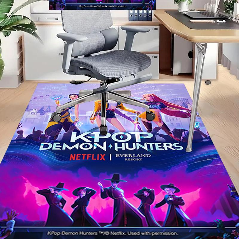 Kpop Demon Hunters Carpet For Playroom Bedroom Living Room Sofa Home Decorkids Game Area Rug Nonslip Floor Mat