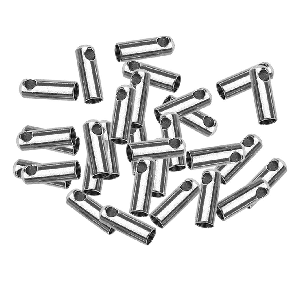 30 ювелирных застежек из нержавеющей стали, кожаный шнур, длина конца 1 мм