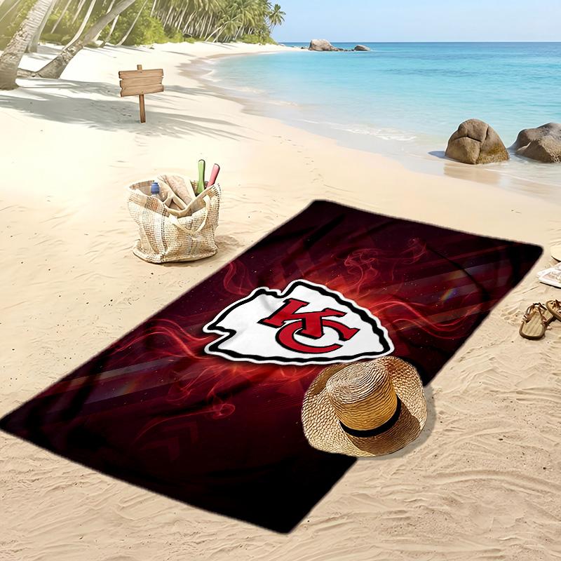 Kansas City Chiefs Print Beach Towel Soft Portable Quick?dry Towel For Pool Summer Vacation Outdoor Sport