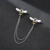 Korean Style Men's Blazer Brooch with Scissors-Shaped Metal Chain Accessory
