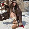 2025 Autumn and Winter New Sheepskin Fur Integrated Warm Snow Boots Large Long Knight Boots Women's Wool Northeast Cotton Shoes