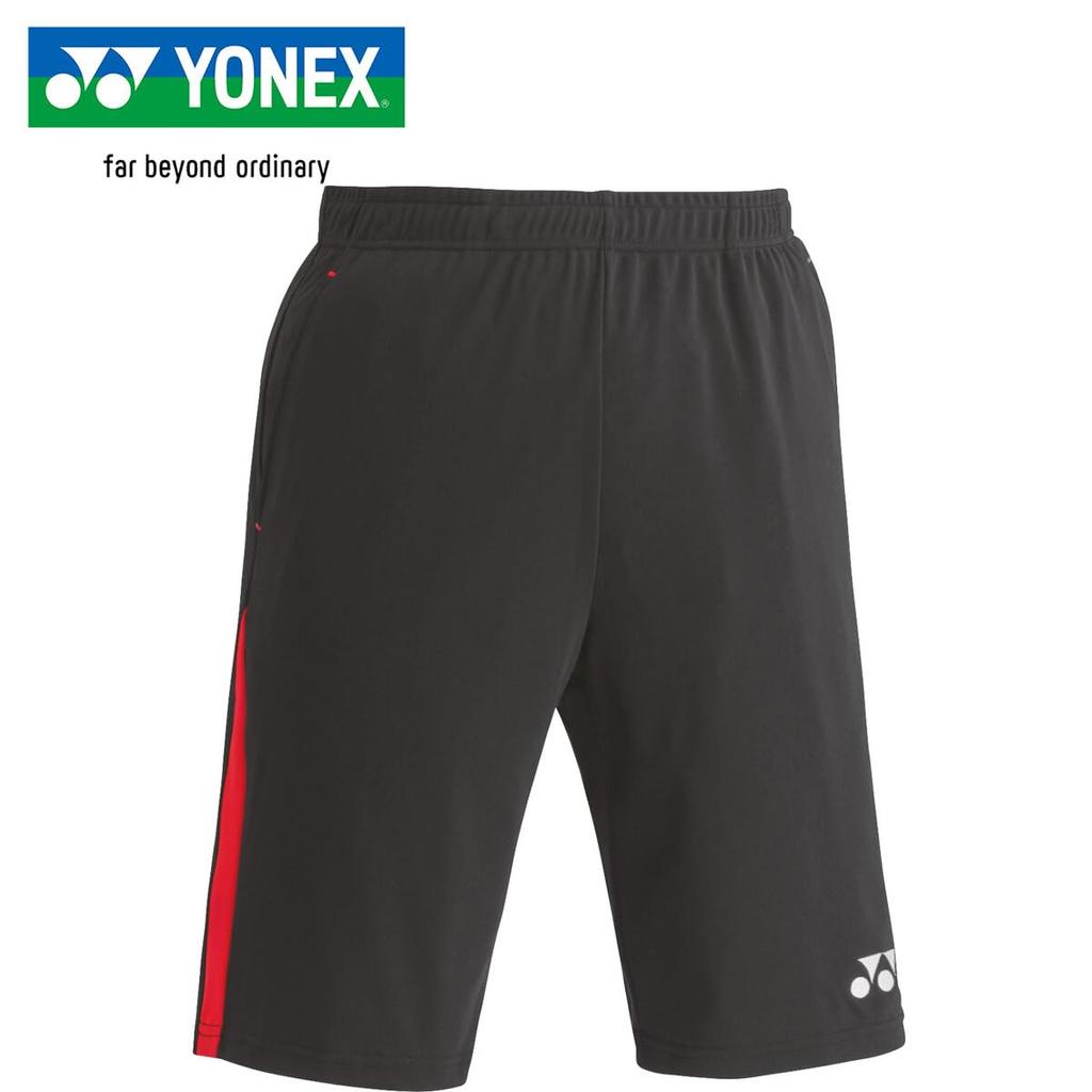 YONEX Унисекс тренировочный топ для футбола и шорты Pro XO FW6007, Стиль, Черный/Красный,