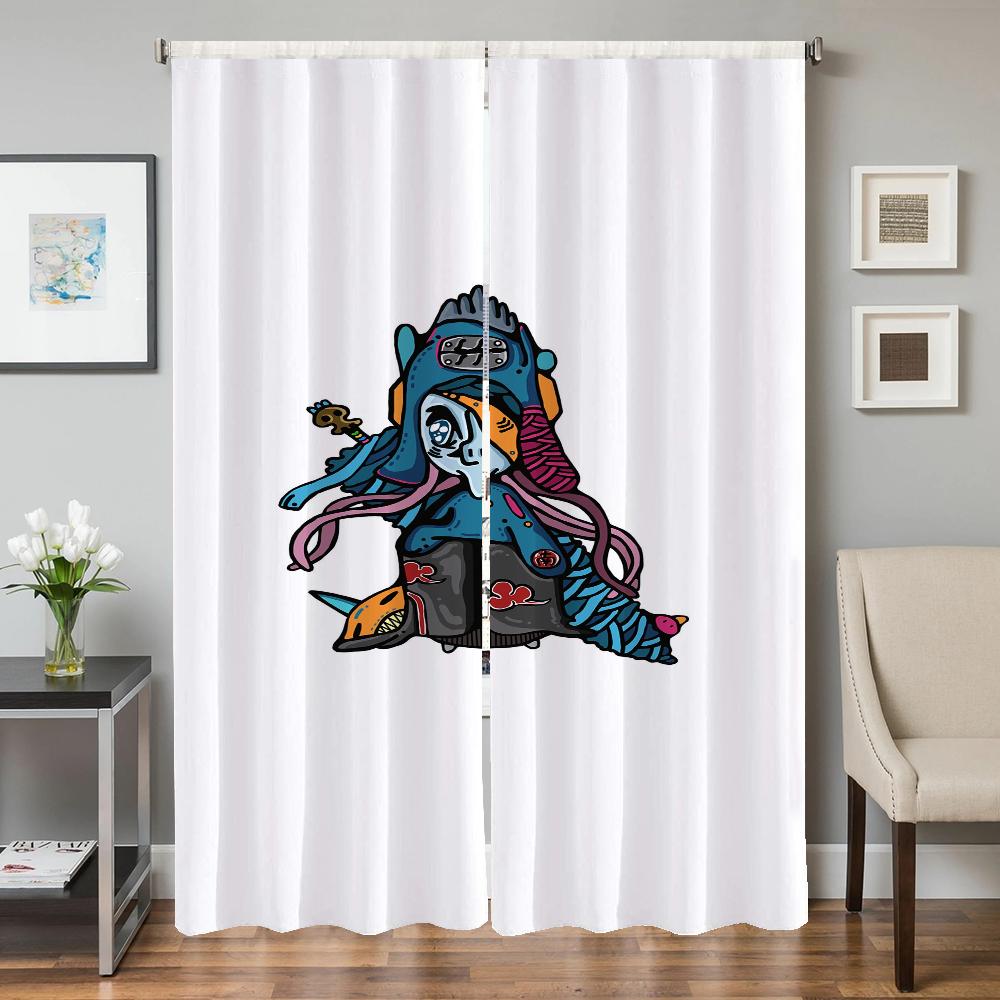 Домашний интерьер Кухня Шторы для гостиной 2 шт. Плотные шторы Дверная штора Наруто Спальня Украшение Разделительная перегородка Тень