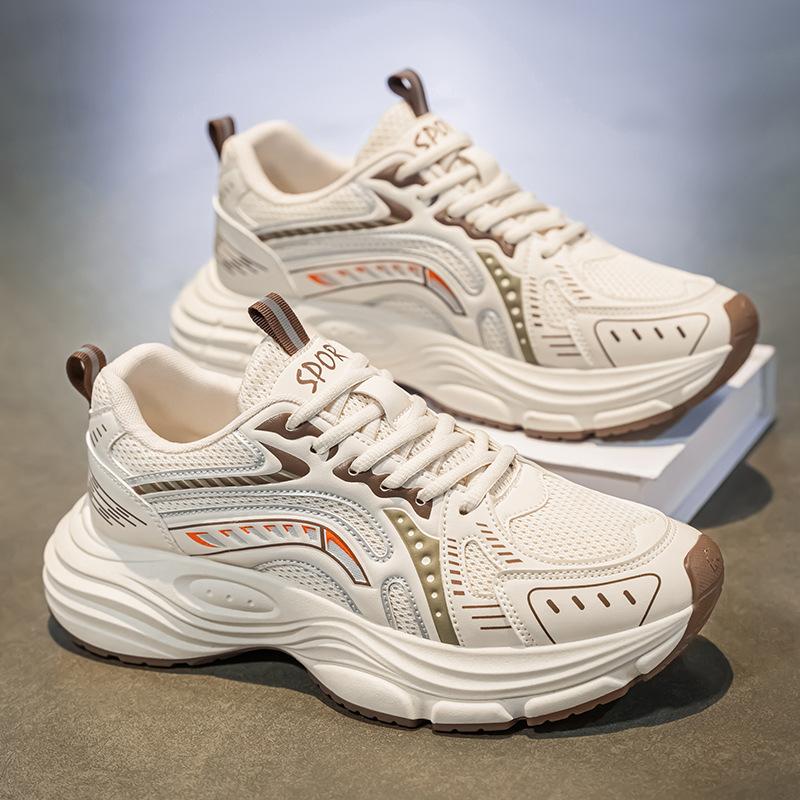 Обувь мужская модная обувь весенняя дышащая сетчатая беговая спортивная обувь подростковая универсальная модная брендовая жареная уличная обувь для папы толстая подошва