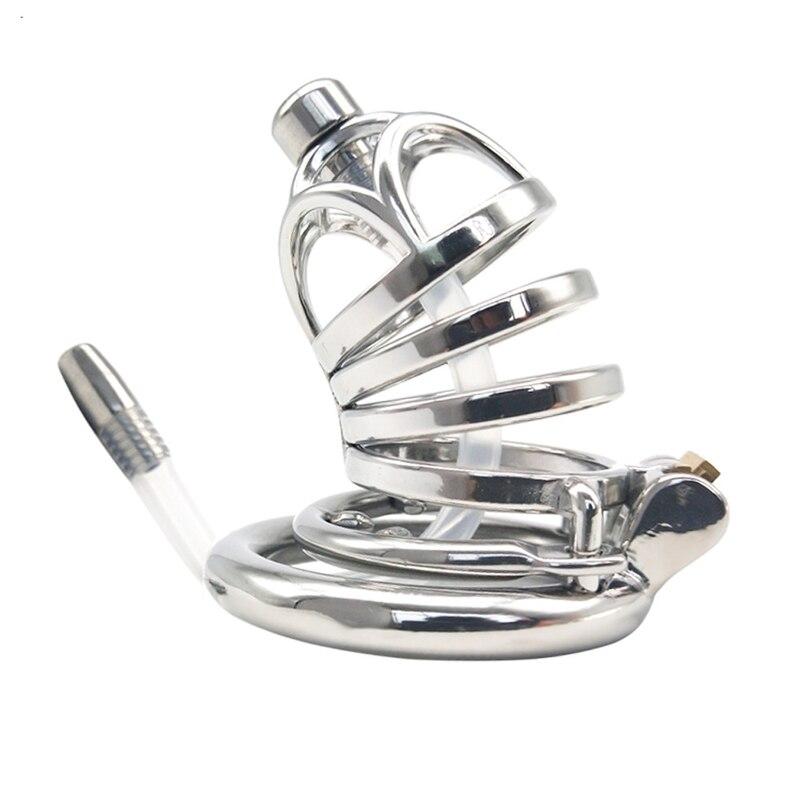 CB Lock для мужчин, клетка для пениса из нержавеющей стали, секс-игрушка для взрослых, клетка для члена, кольцо для пениса, БДСМ, раб, фетиш, мочевой катетер