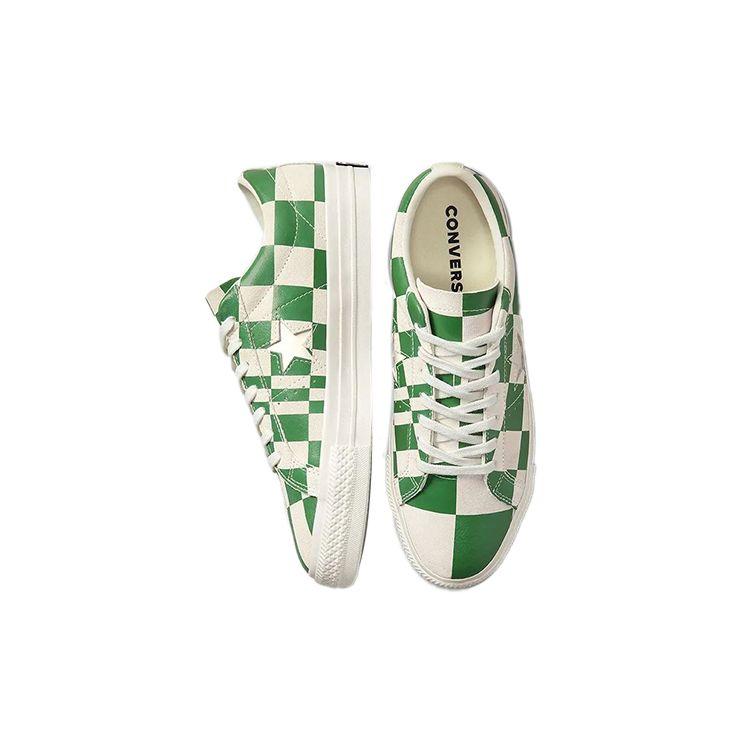Converse One Star Low Warped Board - Кроссовки унисекс среднего зеленого цвета, белые 172353C
