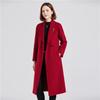 Fengxun Women's 100% Pure Wool Lapel Long Coat