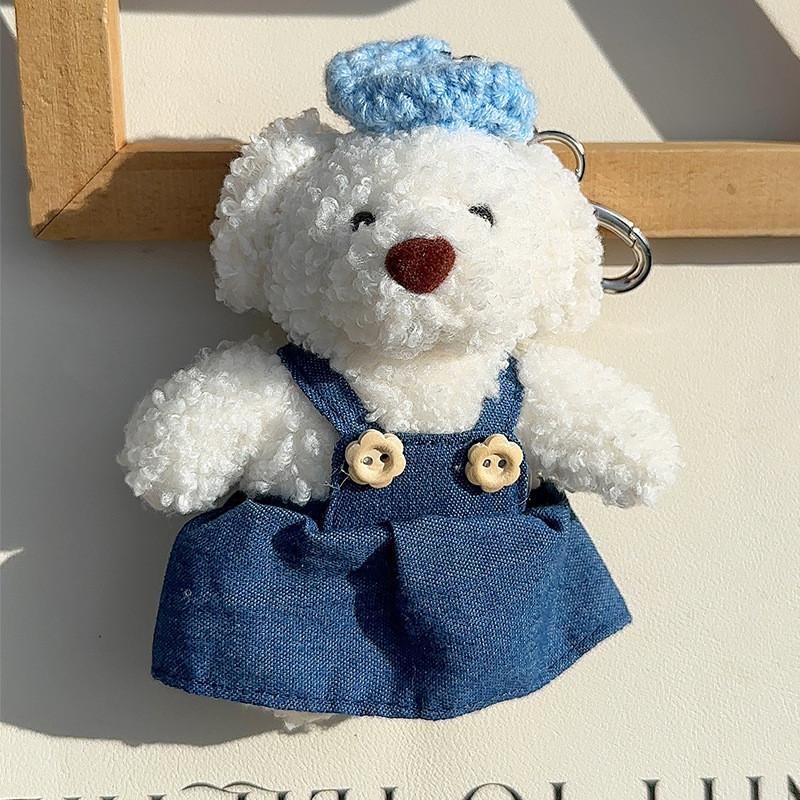 Jinnew Очаровательный Оригинальный Плюшевый Джинсовый Щенок Брелок Милый Шарм для Сумки Аксессуар Подарок