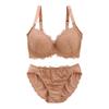 Galaxy Beautiful Breast High Bra and Panty GHI Bra, Backless, Sides, 3/4 Cup, Set, (MO-Mocha, G80)